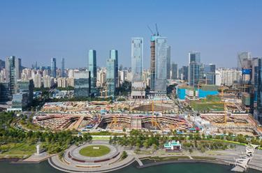 深圳灣文化廣場(chǎng)鋼結構開(kāi)始吊裝