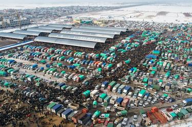 新華全媒+丨新疆：&ldquo;牛羊市場(chǎng)&rdquo;交易火爆