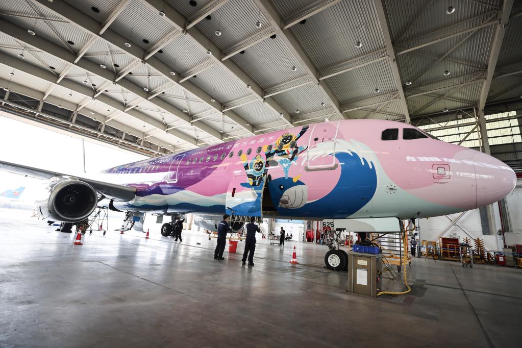 &ldquo;消博號&rdquo;彩繪飛機接受深度檢查