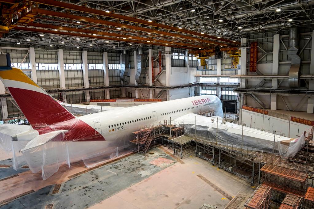 海南自貿港承接首單A350機型飛機整機噴涂業(yè)務(wù)