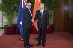 趙樂(lè )際會(huì )見(jiàn)澳大利亞總理阿爾巴尼斯