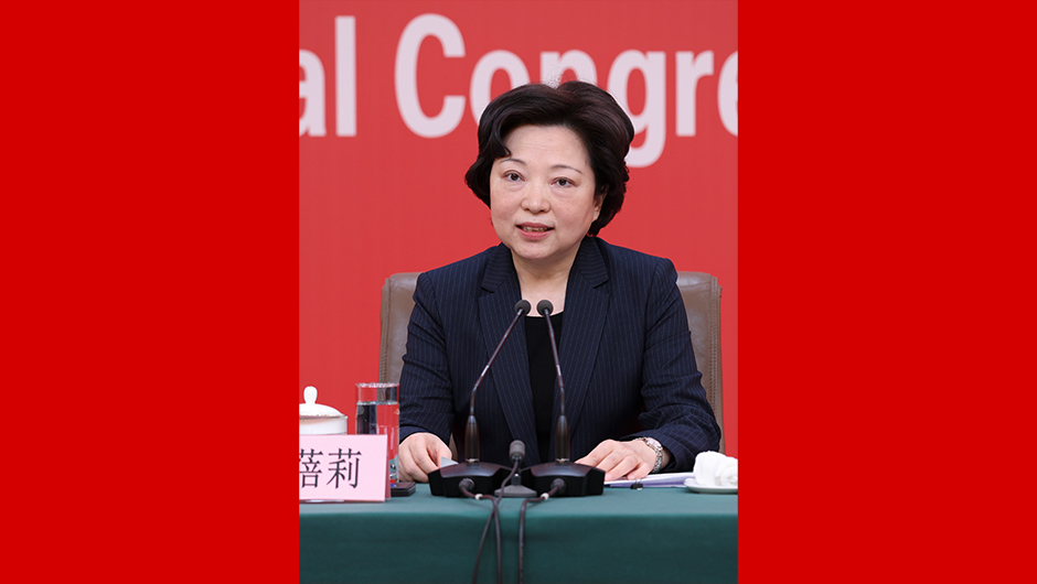 沈蓓莉在記者招待會(huì )上