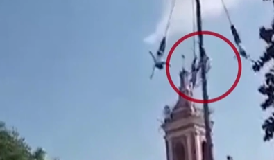 意外！墨西哥雜技演員因安全繩斷裂半空摔落